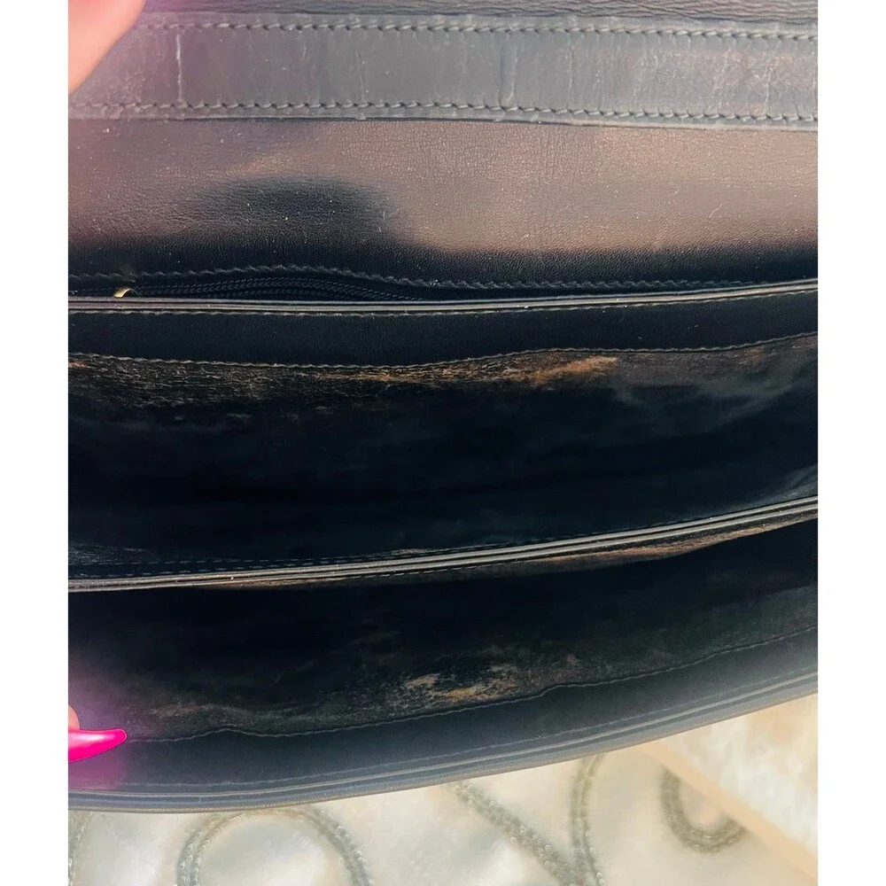Vintage Gucci Black Monogram Canvas & Leather Shoulder Bag - Picture 8 of 11